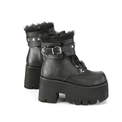 DemoniaCult Damenknöchelstiefel ASHES-57 BLK Vegan Leder