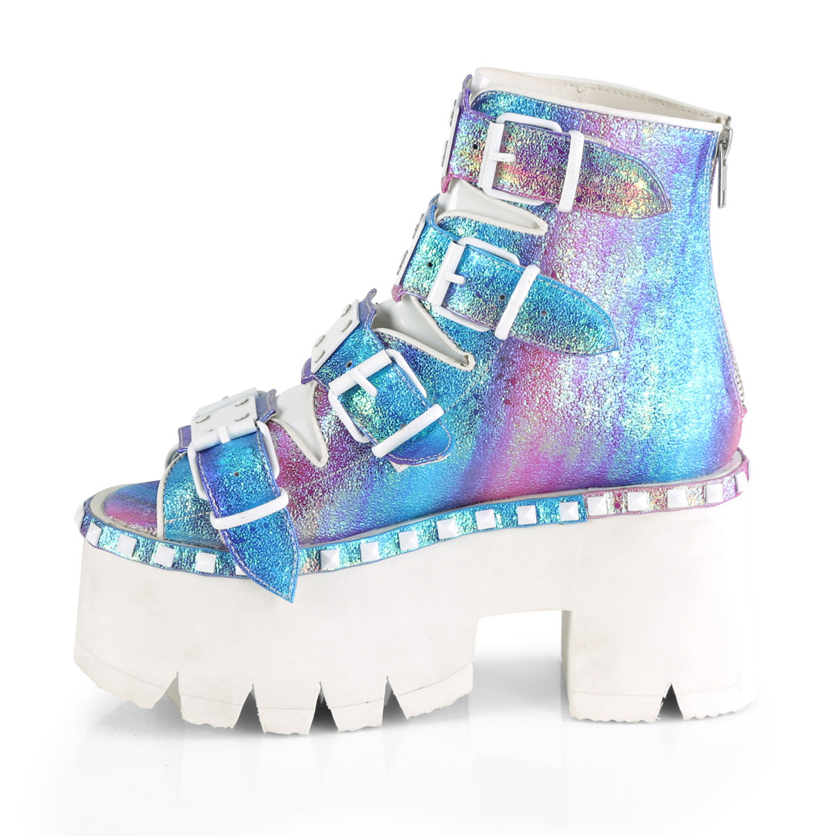 DemoniaCult Frauen Sandalen ASHES-70 Purple Multi -Irisierende V. le