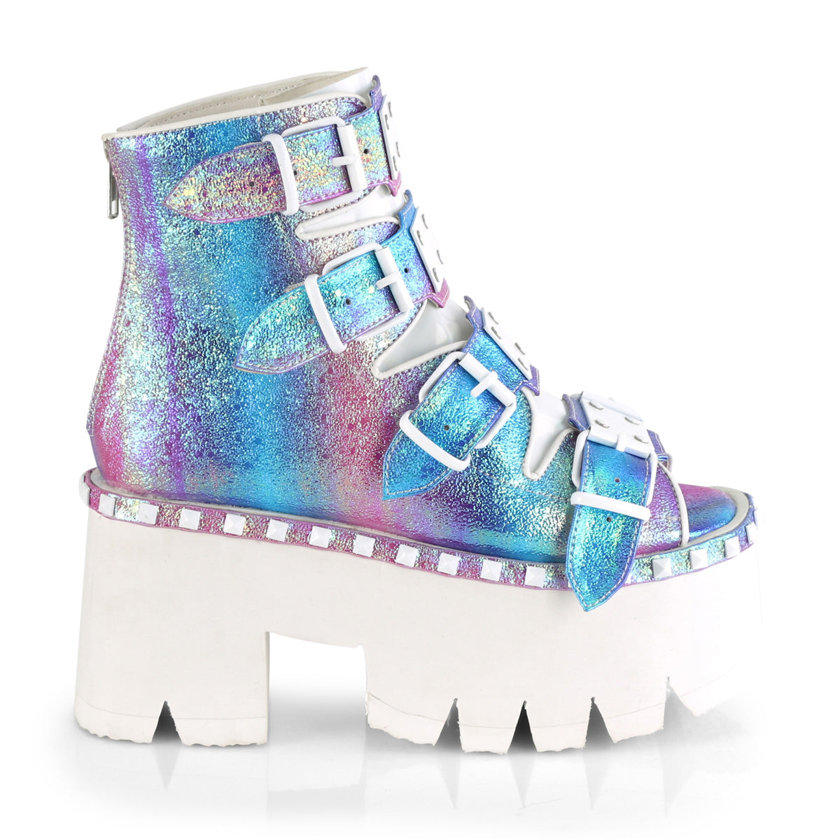 DemoniaCult Frauen Sandalen ASHES-70 Purple Multi -Irisierende V. le