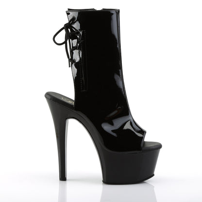 Pleaser Womens Ankle Boots ASPIRE-1018 Blk Pat/Blk