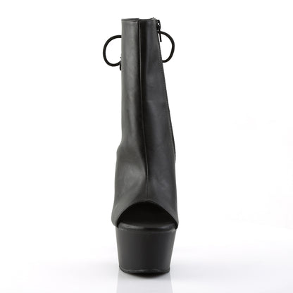 Pleaser Womens Ankle Boots ASPIRE-1018 Blk Faux Leather/Blk Matte