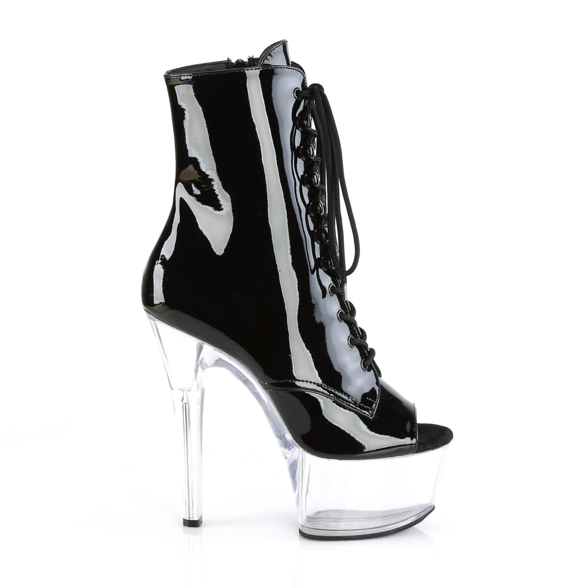 Pleaser Damen Knöchelstiefel ASPIRE-1021 BLK Pat / CLR