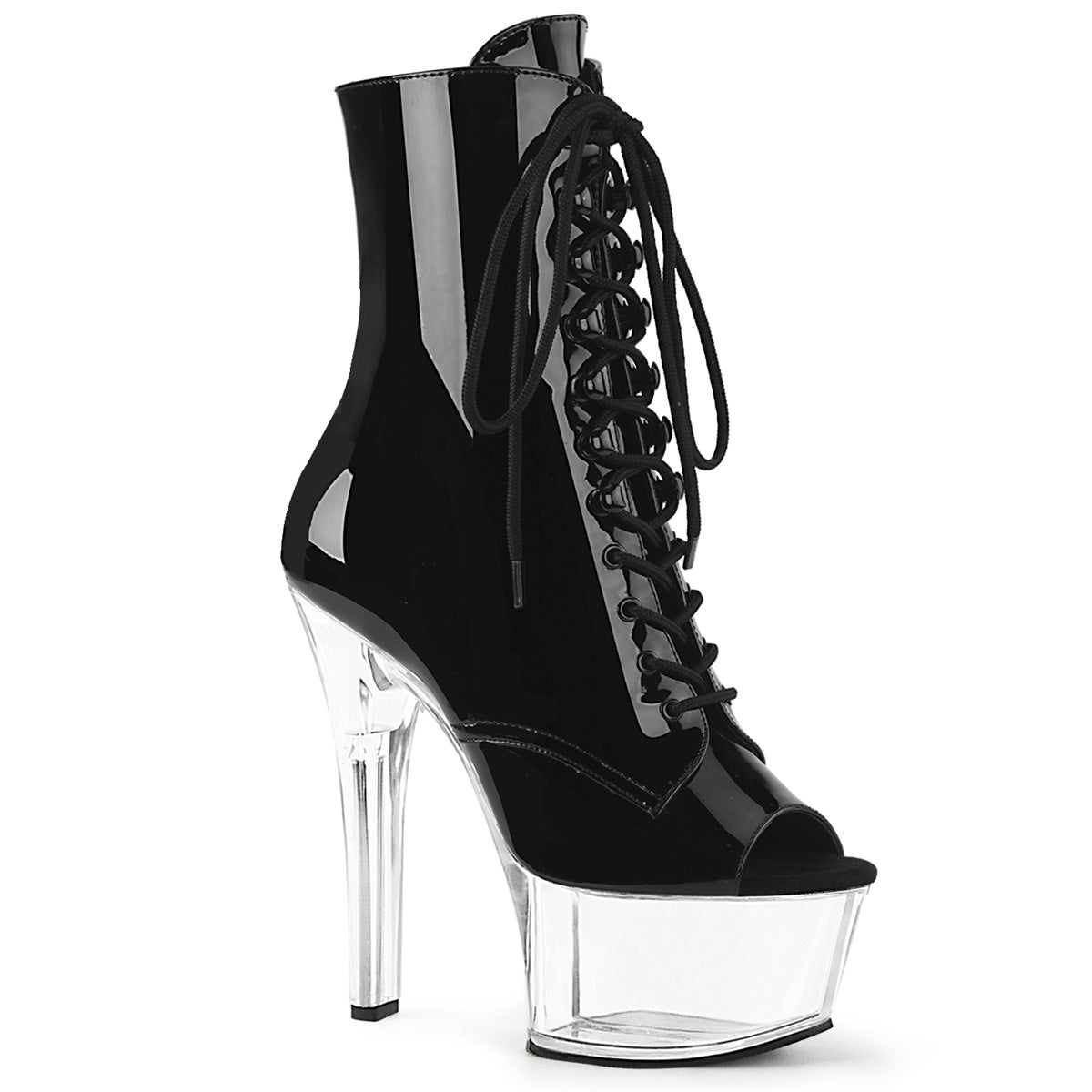 Pleaser Damen Knöchelstiefel ASPIRE-1021 BLK Pat / CLR