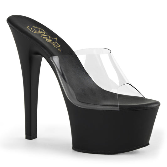 Pleaser Damen Sandalen ASPIRE-601 CLR / BLK Matte