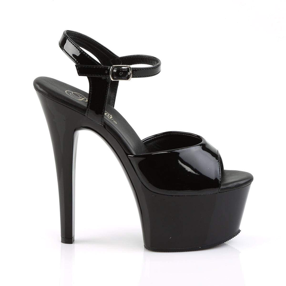 Pleaser Womens Sandals ASPIRE-609 Blk Pat/Blk