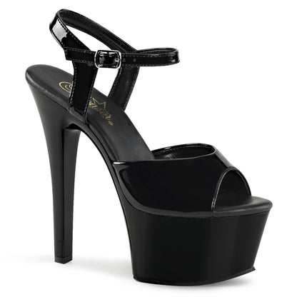Pleaser Womens Sandals ASPIRE-609 Blk Pat/Blk