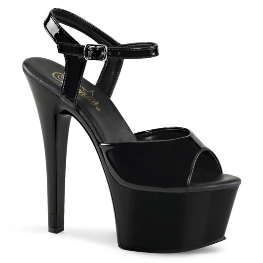 Pleaser Womens Sandals ASPIRE-609 Blk Pat/Blk