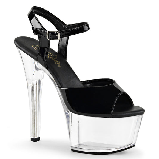 Pleaser Damen Sandalen ASPIRE-609 blk pat / clr