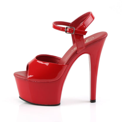 Pleaser Womens Sandals ASPIRE-609 Red Pat/Red
