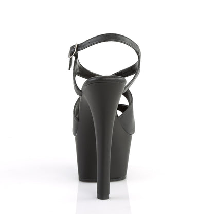 Pleaser Damen Sandalen ASPIRE-630 BLK Faux Leder / BLK Matte