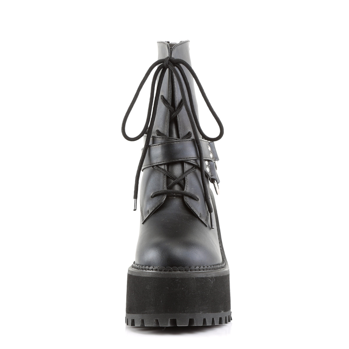 DemoniaCult Damenknöchelstiefel ASSAULT-101 BLK Vegan Leder