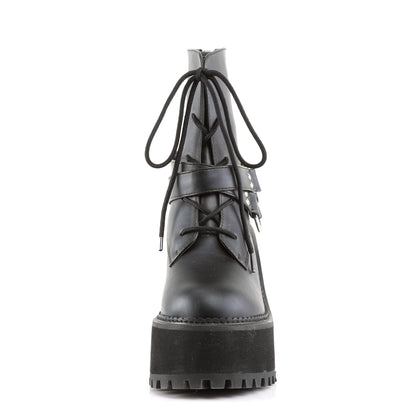 DemoniaCult Damenknöchelstiefel ASSAULT-101 BLK Vegan Leder