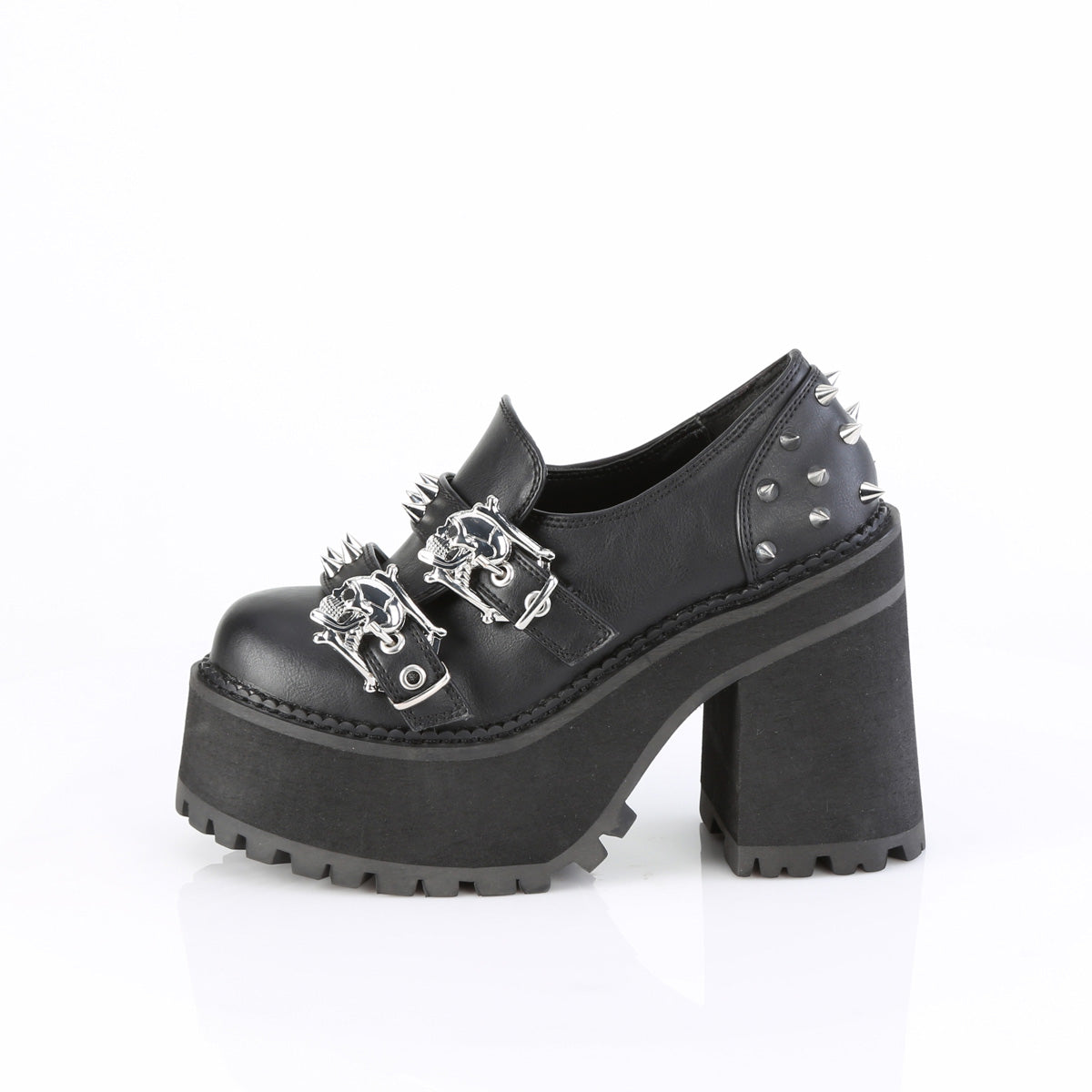 DemoniaCult   ASSAULT-38 Blk Vegan Leather