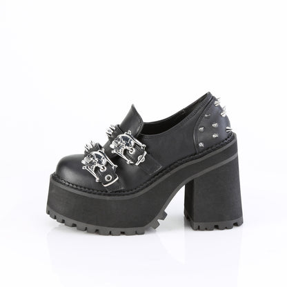DemoniaCult   ASSAULT-38 Blk Vegan Leather