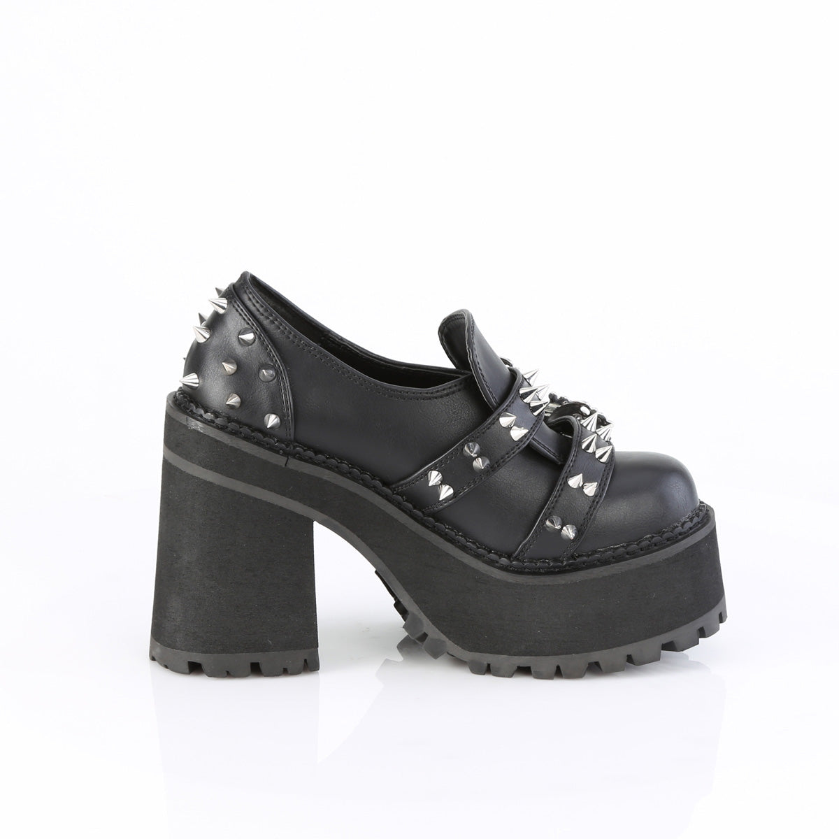 DemoniaCult   ASSAULT-38 Blk Vegan Leather