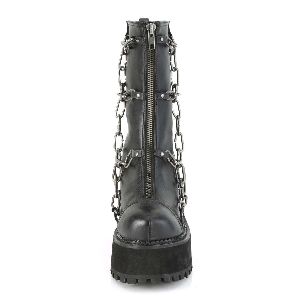 DemoniaCult Damenknöchelstiefel ASSAULT-66 BLK Vegan Leder