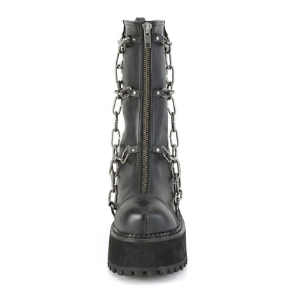 DemoniaCult Damenknöchelstiefel ASSAULT-66 BLK Vegan Leder
