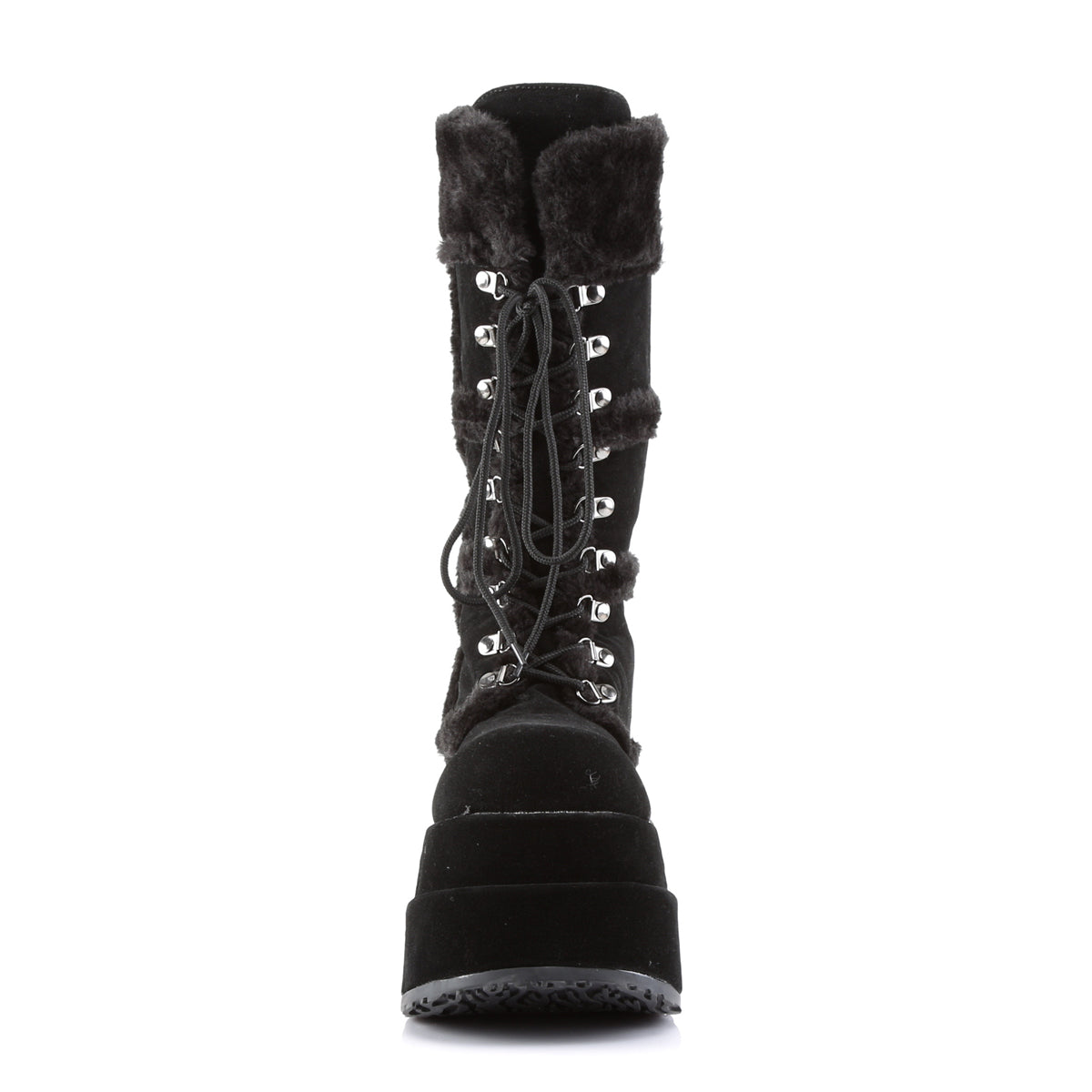 DemoniaCult Frauenstiefel BEAR-202 BLK Vegan Wildleder
