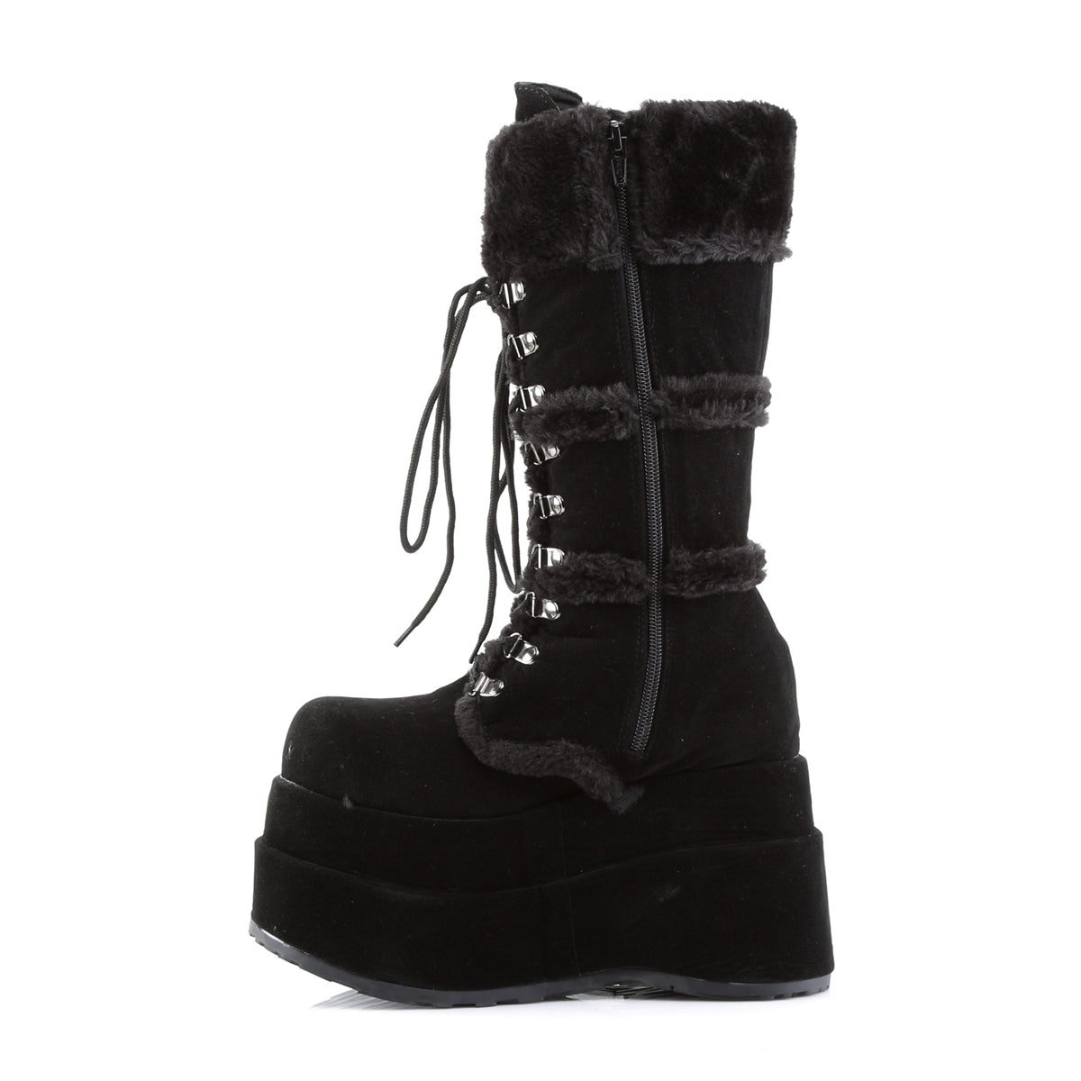 DemoniaCult Frauenstiefel BEAR-202 BLK Vegan Wildleder