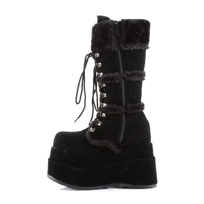 DemoniaCult Frauenstiefel BEAR-202 BLK Vegan Wildleder