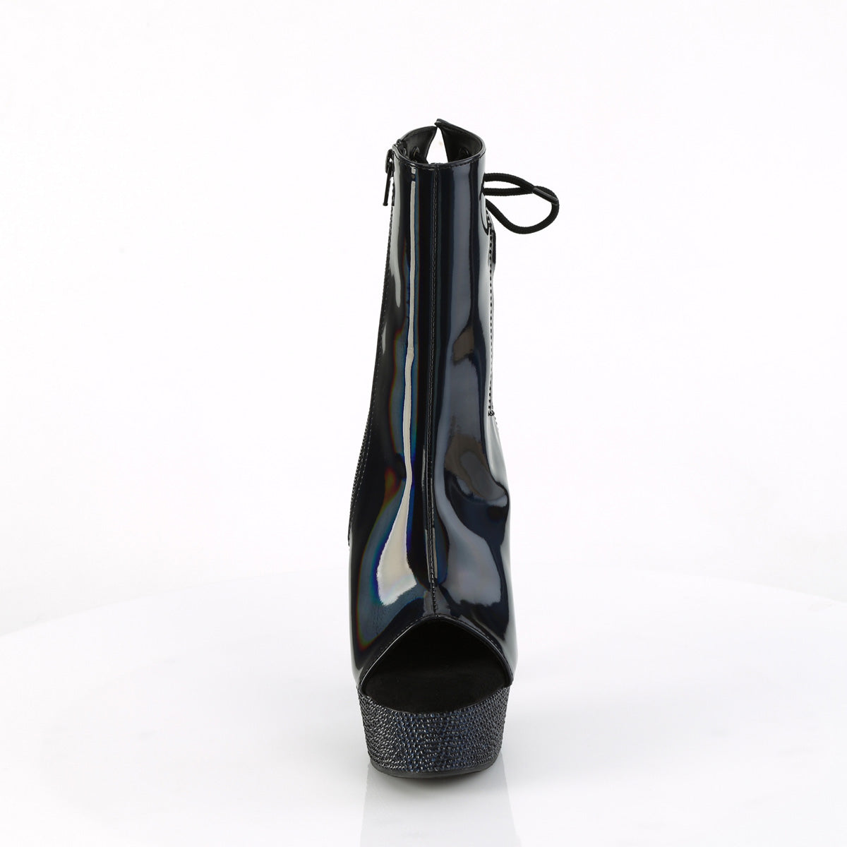 Pleaser  Ankle Boots BEJEWELED-1018DM-6 Blk Holo Pat/Midnight Blk RS