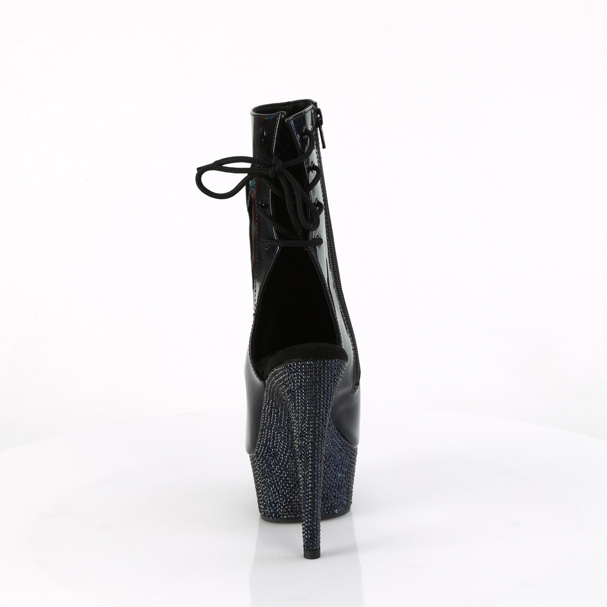 Pleaser  Ankle Boots BEJEWELED-1018DM-6 Blk Holo Pat/Midnight Blk RS