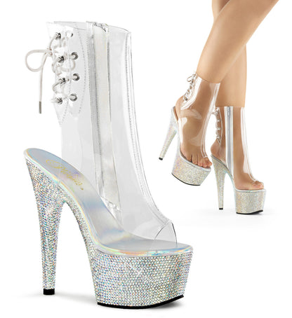 Pleaser Womens Ankle Boots BEJEWELED-1018DM-7 Clr/Slv Multi RS