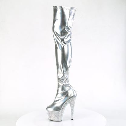 Pleaser  Stiefel BEJEWELED-3000-7 SLV STR HOLO PAT/SLV AB RS