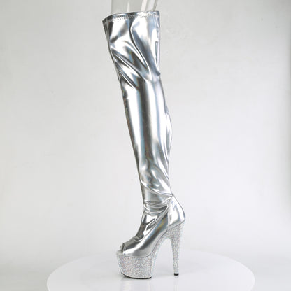 Pleaser  Stiefel BEJEWELED-3011-7 SLV STR HOLO PAT/SLV AB RS