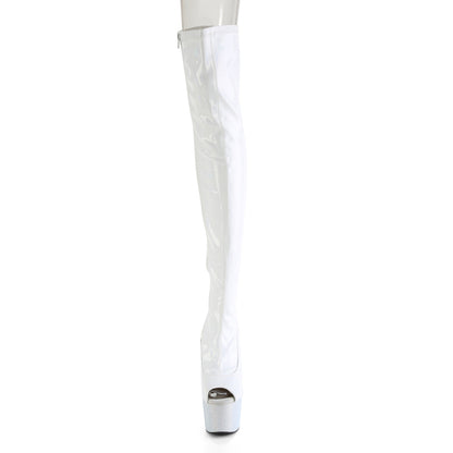 Pleaser  Boots BEJEWELED-3011-7 Wht Str Holo Pat/Wht RS