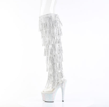 Pleaser Women's Platform Shoes BEJEWELED-3019C-RSF- Clr/Slv AB RS