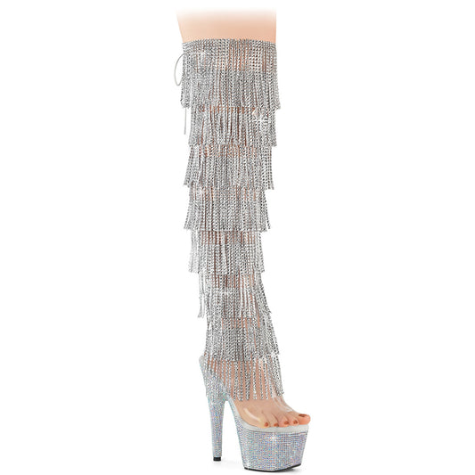 Pleaser Women's Platform Shoes BEJEWELED-3019C-RSF- Clr/Slv AB RS