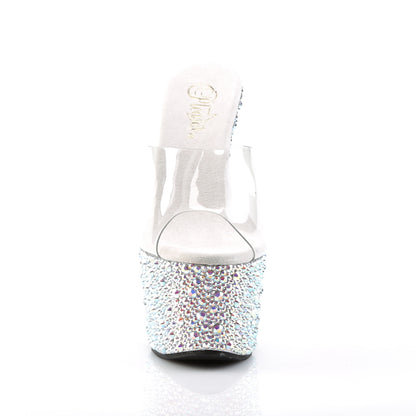 Pleaser Womens Sandals BEJEWELED-701MS Clr/Slv Multi RS