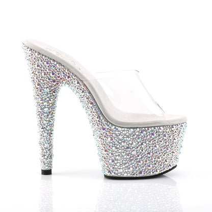 Pleaser Womens Sandals BEJEWELED-701MS Clr/Slv Multi RS