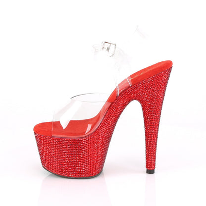 Pleaser Damen Sandalen BEJEWELED-708DM CLR / rot Rs