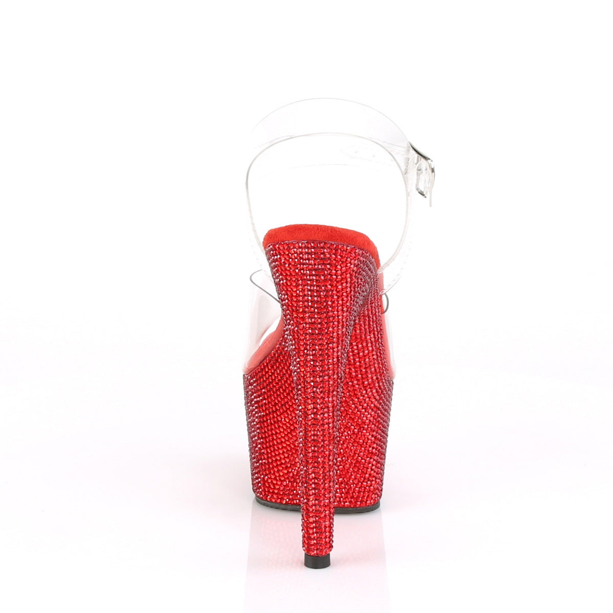 Pleaser Damen Sandalen BEJEWELED-708DM CLR / rot Rs
