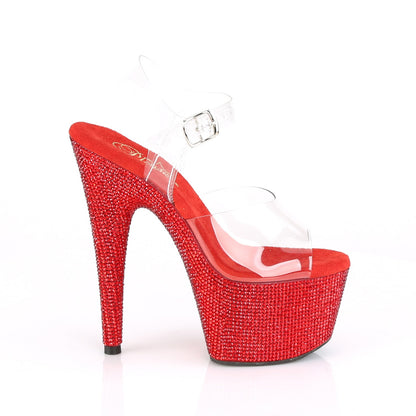 Pleaser Damen Sandalen BEJEWELED-708DM CLR / rot Rs