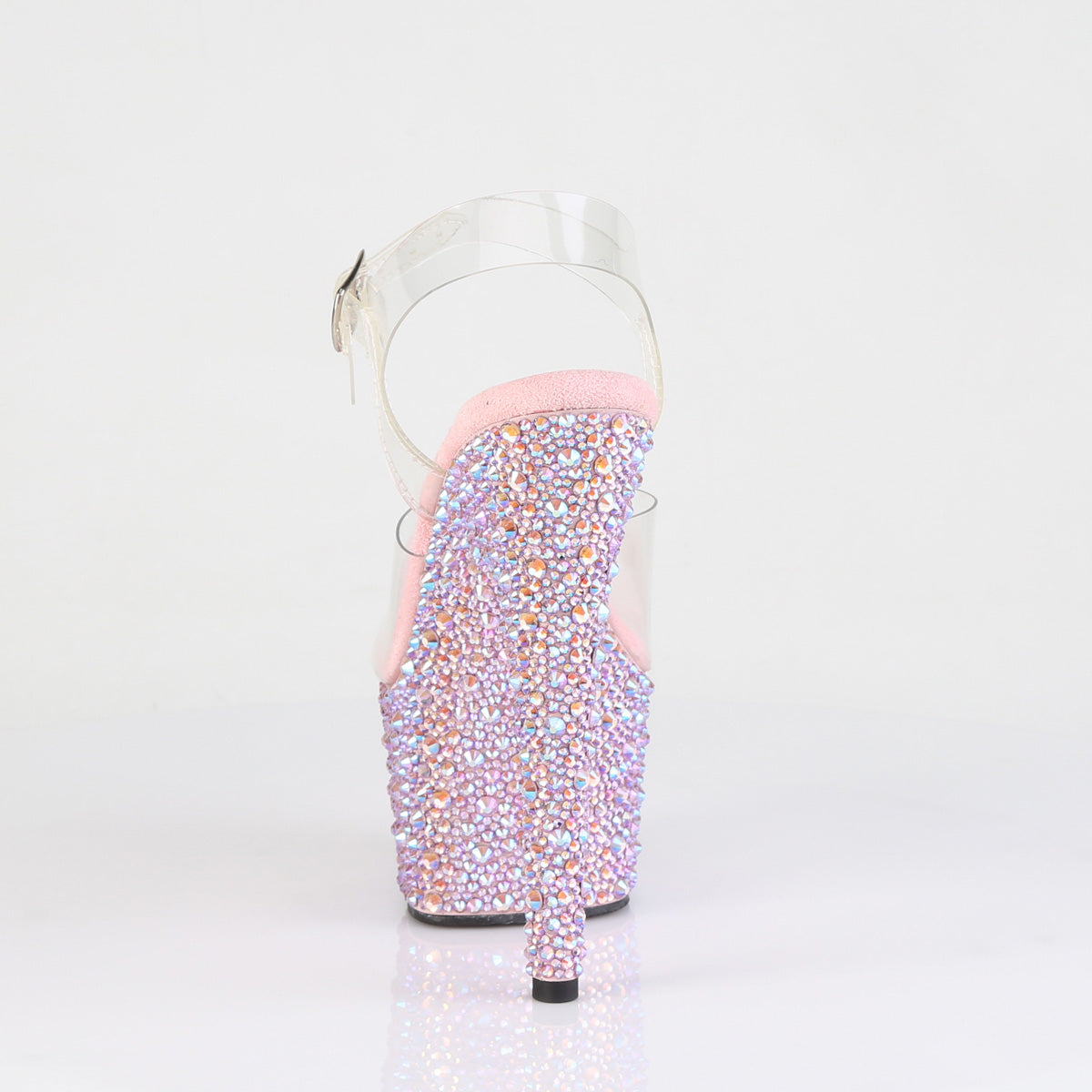 Pleaser Women's Platform Shoes BEJEWELED-708MS Clr/B. Pink Multi RS