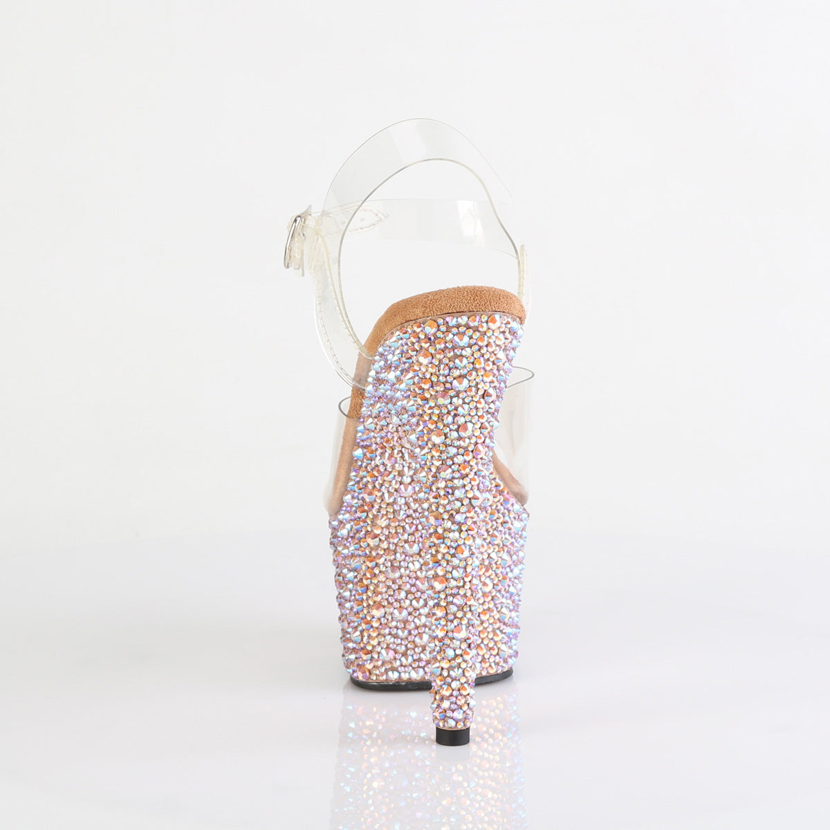 Pleaser Women's Platform Shoes BEJEWELED-708MS Clr/Rose Gold Multi RS