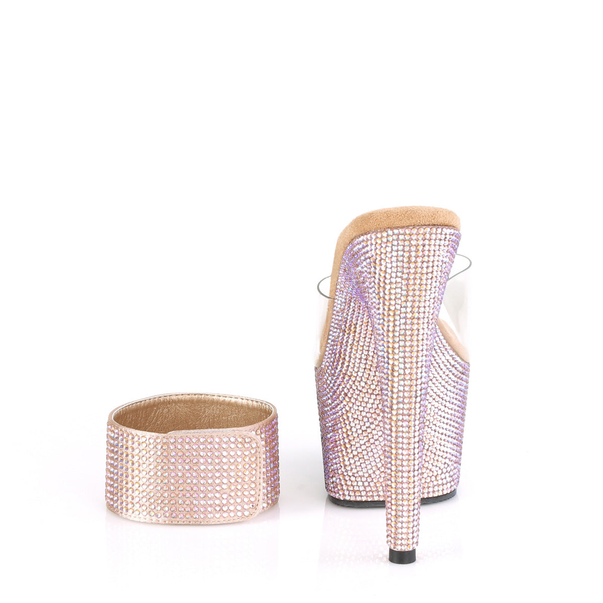 Pleaser Damen Sandalen BEJEWELED-712rs CLR / ROSE GOLD Multi Rs