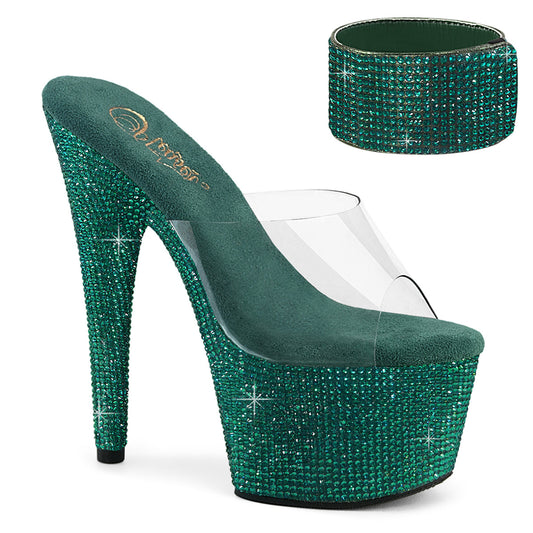 Pleaser Women's Platform Shoes BEJEWELED-712RS Clr/Green RS