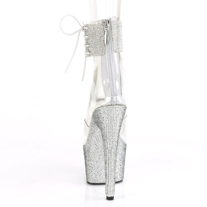 Pleaser Womens Ankle Boots BEJEWELED-724RS Clr/Slv RS