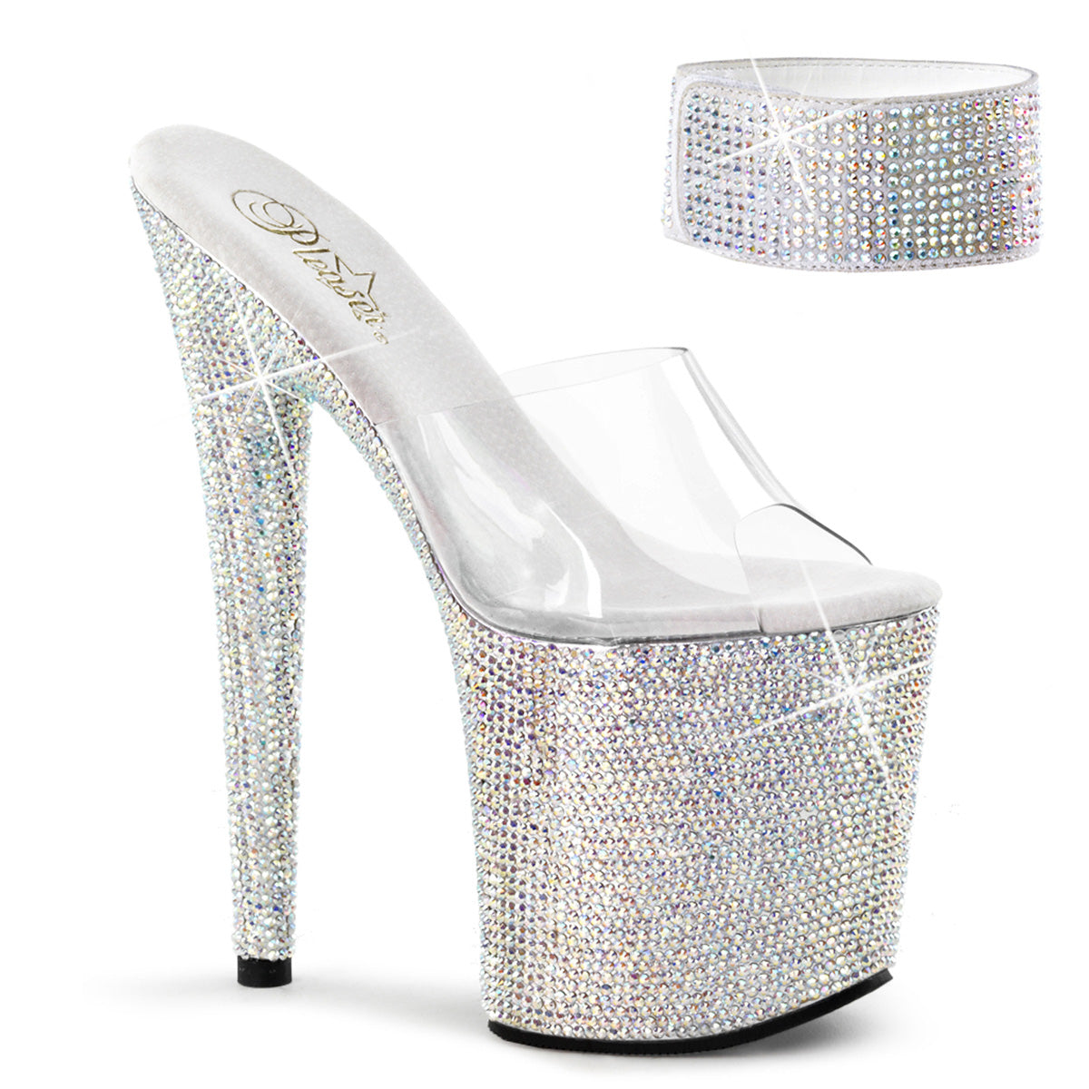 Pleaser Damen Sandalen BEJEWELED-812rs CLR / SLV Multi Rs