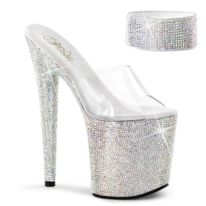 Pleaser Damen Sandalen BEJEWELED-812rs CLR / SLV Multi Rs