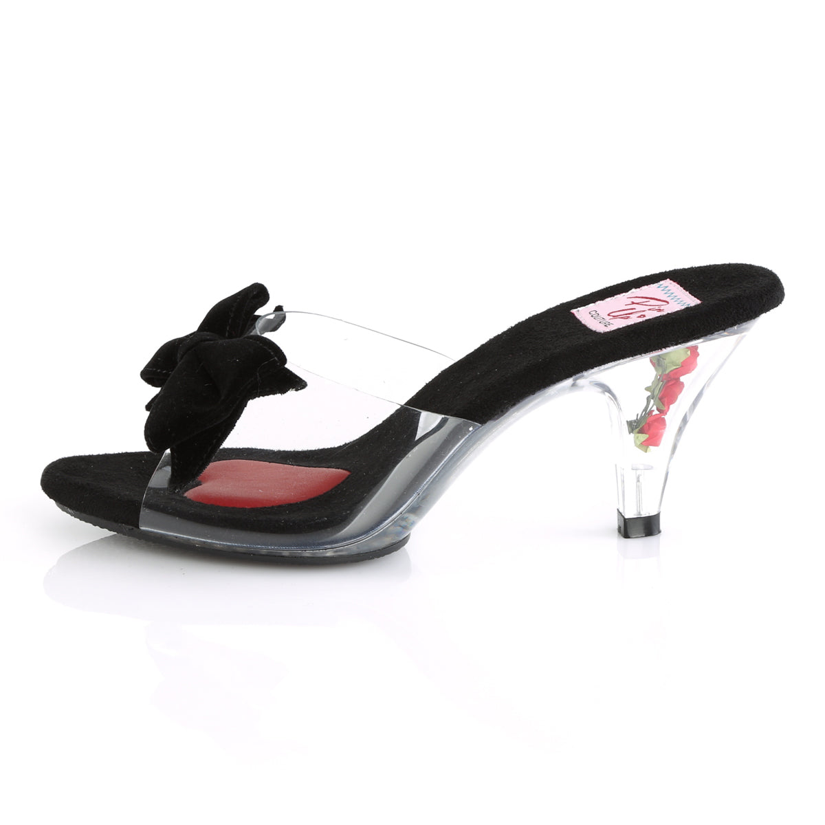 Pin Up Couture Womens Pumps BELLE-301BOW Clr-Blk/Clr