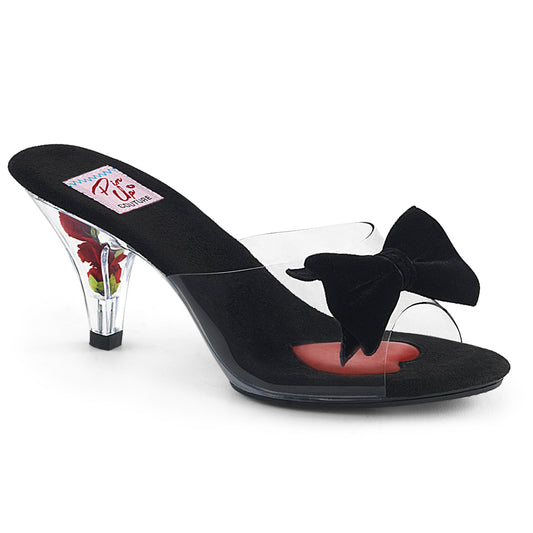 Pin Up Couture Womens Pumps BELLE-301BOW Clr-Blk/Clr