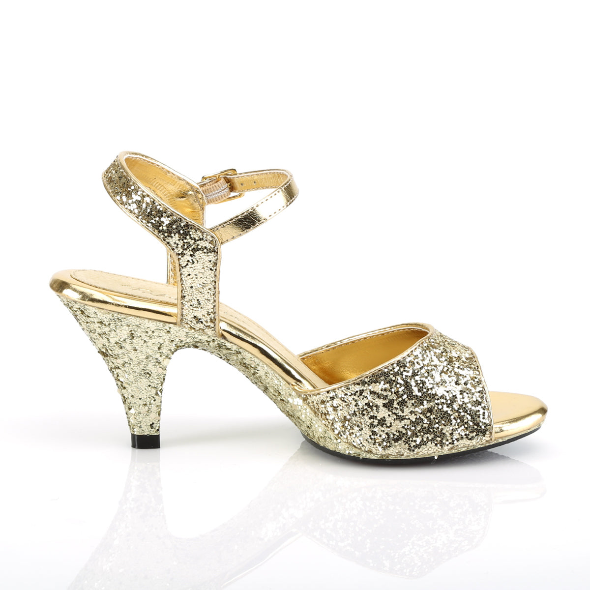 Fabulicious Womens Sandals BELLE-309G Gold Glitter/Gold Glitter