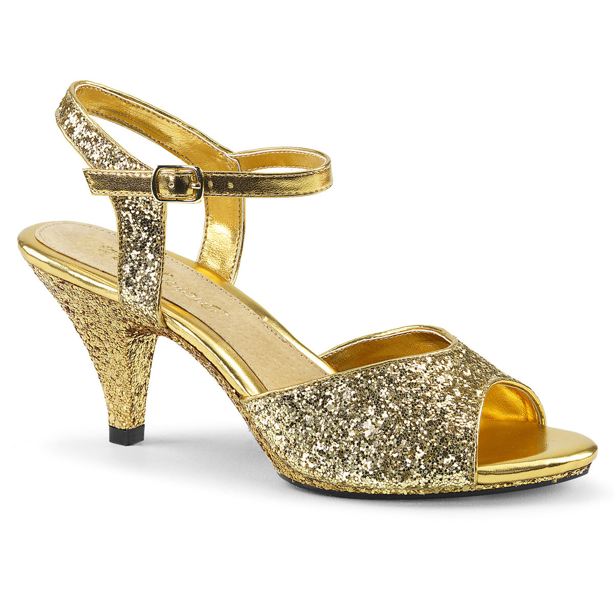 Fabulicious Womens Sandals BELLE-309G Gold Glitter/Gold Glitter