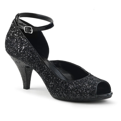 Fabulicious Womens Sandals BELLE-381G Blk Glitter/Blk Glitter