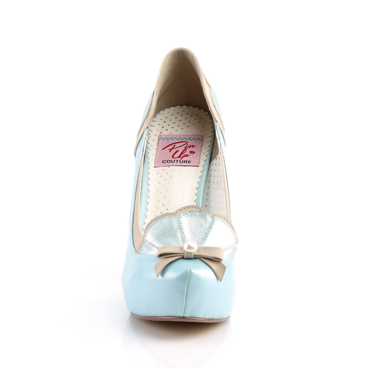 Pin Up Couture Frauenpumpen BETTIE-20 B. Blau-Tan-Faux-Leder